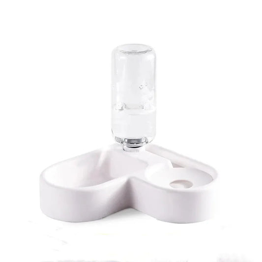 Heart-Shaped Automatic Double Pet Bowl Set-0